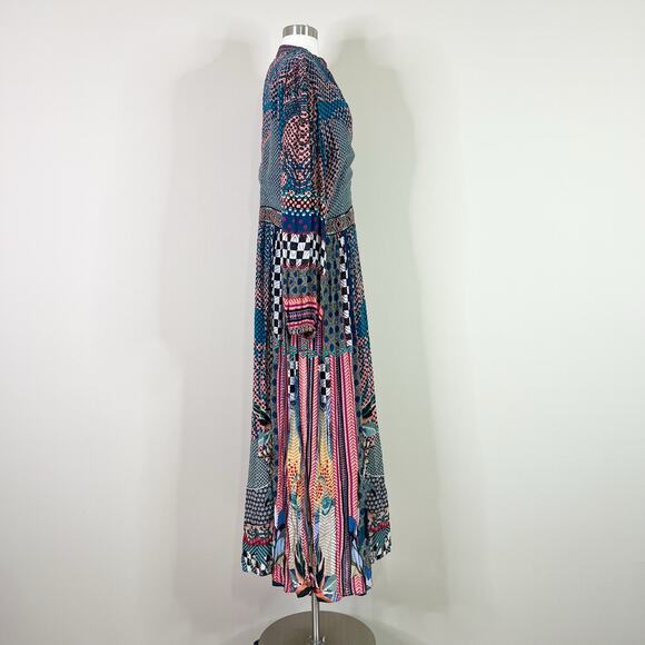 Anthropologie | Bhanuni by Jyoti Patterned Maxi Long Sleeve Slit Boho Maci Dress - Picture 7 of 16
